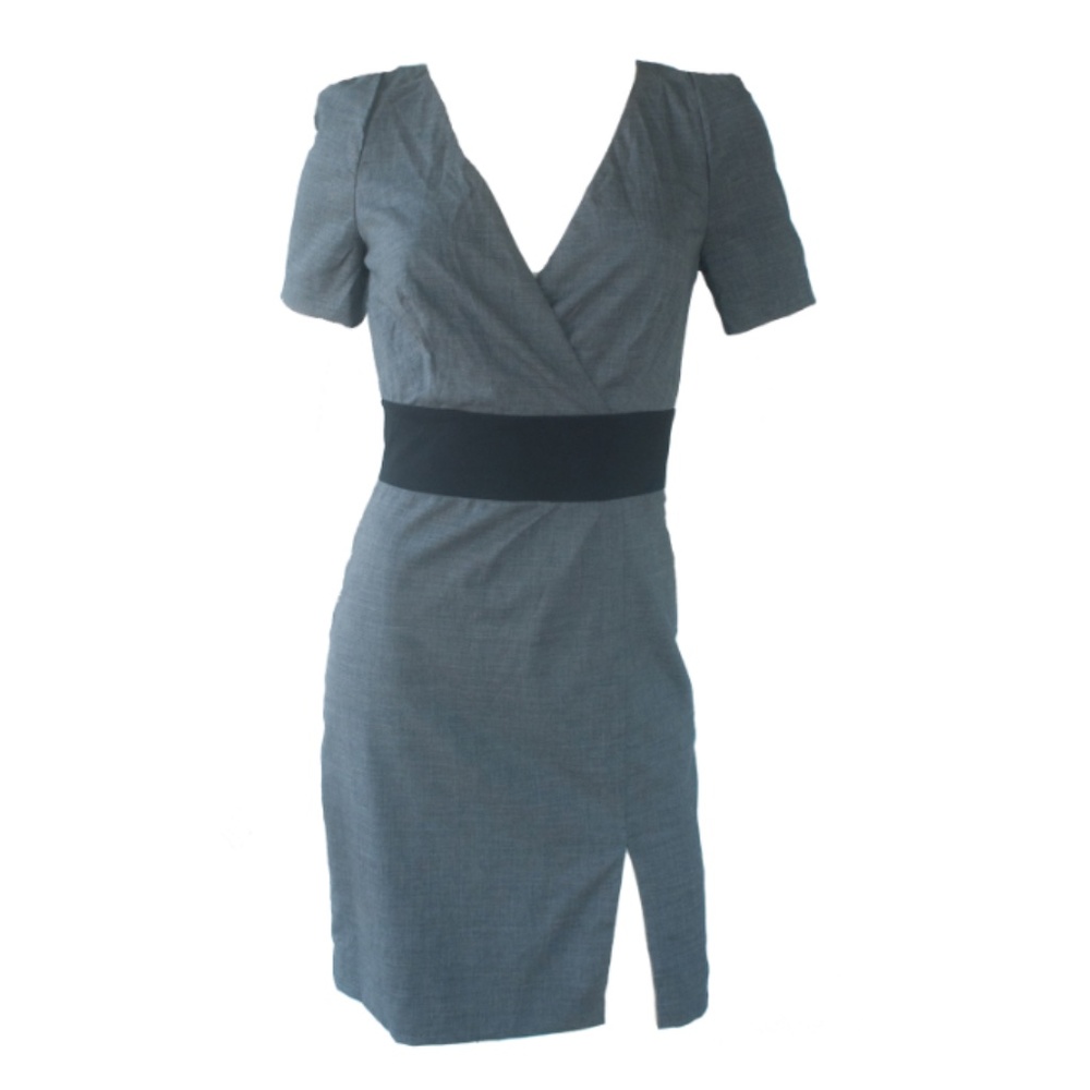 Club Monaco Gray Snap Back Sheath Wool Blend Dress